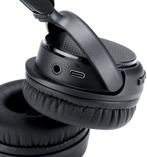 Elevate Your Audio Experience with Amazon Basics Bluetooth Headphones – 35-Hour Battery Life, Collapsible On-Ear Design for Effortless Travel, and Integrated Microphone for Seamless Hands-Free Calling – Exceptional Comfort and Premium Sound Quality for Every Music Enthusiast and Professional