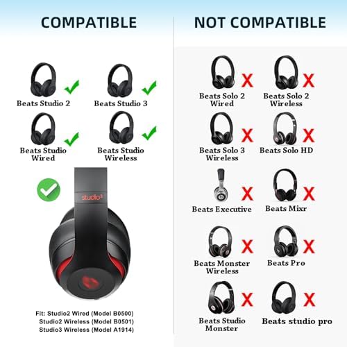 Upgrade Your Beats Studio 3 & 2 Wireless Headphones with Premium Replacement Ear Cushions – Luxurious Soft Protein Leatherette Earmuffs Featuring Enhanced Compatibility for Effortless Installation – Experience Unmatched Comfort and Superior Sound Quality with Memory Foam Ear Pads in Sleek Titanium Finish – Transform Your Listening with Exceptional Noise Isolation and Long-Lasting Durability