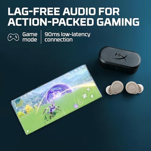 Hyper X Cirro Buds Pro: Premium True Wireless Earbuds with Active Noise Cancellation, Low Latency Gaming, and Bluetooth 5.2 – Versatile IPX4 Sweat-Resistant Design for PC, Nintendo Switch, and Mobile Use – Fast Charging and Ambient Sound Mode for Ultimate Audio Experience
