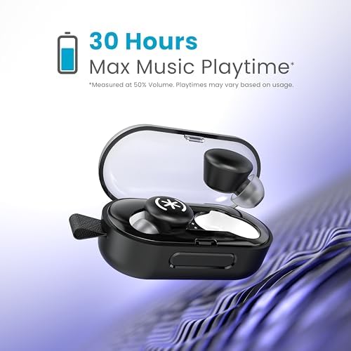 Speck Gemtones Wireless Earbuds – Bluetooth 5.3 Headphones with 28 Hours of Battery Life, USB-C Charging & Custom EQ App for i Phone & Android Users – Stylish White Album Design with Two-Year Warranty for Ultimate Audio Experience