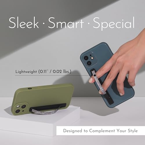 Sleek Strip Ultra-Thin Phone Grip & Kickstand – Lightweight Finger Holder for i Phone & Android – Customizable Loop Design with Dual Viewing Angles – Pocket-Friendly, Strong Adhesive, and Stylish Color Options for Enhanced Mobile Experience