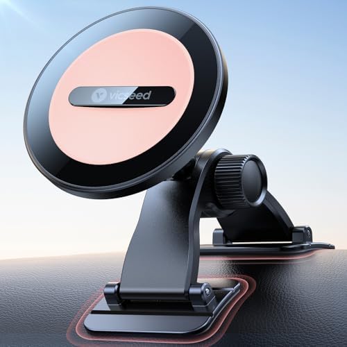 VICSEED 2025 Mag Safe Car Mount Upgrade – Unmatched 25 N Magnetic Grip & Advanced Dashboard Adhesive for Secure Smartphone Holding – 360° Adjustable Design Perfect for All Vehicles & Smartphones – Effortless Installation for Enhanced Safety and Convenience