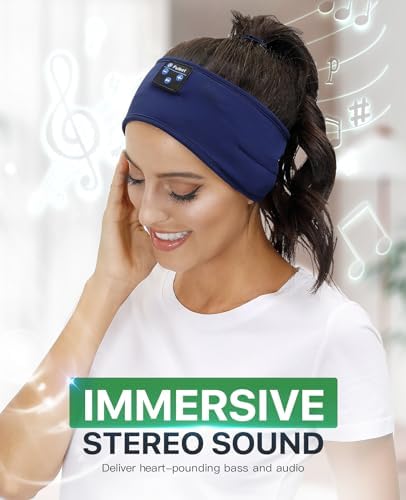 Fulext Bluetooth Sleep Headphones Headband – Ultimate Comfort for Side Sleepers, Thin HD Stereo Sound Quality – Ideal for Insomnia Relief and Travel Convenience – Perfect Gift for Men and Women – Enhanced Compatibility, Long-Lasting Battery Life for All Night Relaxation