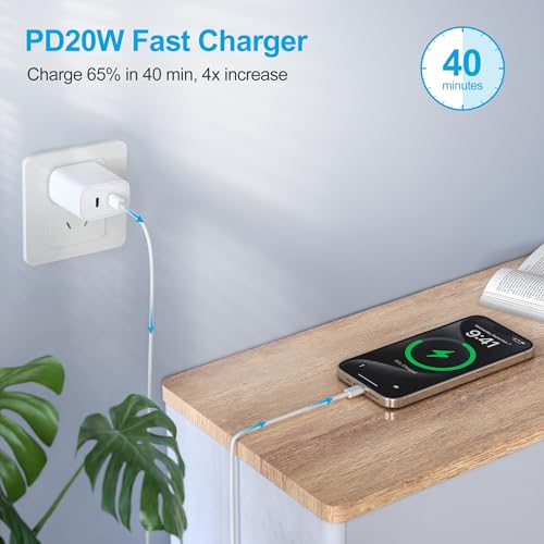40 W Dual USB-C Fast Charger & 10 ft Cable – The Ultimate High-Speed Charging Solution for i Phone 16/15 and i Pad Pro/Air/Mini – Effortless Compatibility for Modern Tech Users