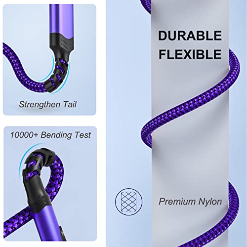 10 ft Right Angle USB C Cable 5-Pack – Fast Charging Nylon Braided Charger for Samsung Galaxy S25, S24, S23, A16, A15 & Google Pixel 9, 8 – Superior Durability and Comfort for Gaming and Daily Use – Enhanced Compatibility for All Type C Devices