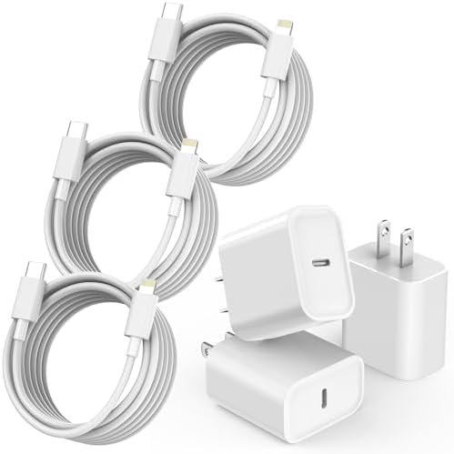Rapid Charge Bundle: 3-Pack 6 FT USB-C to Lightning Cables for i Phone – Ultra-Fast Charging Compatibility with i Phone 14 Pro Max, 14 Plus, 13, 12 Mini, 11, 10, XS, SE – Durable & Convenient Charging Solution for Home, Office, and Travel