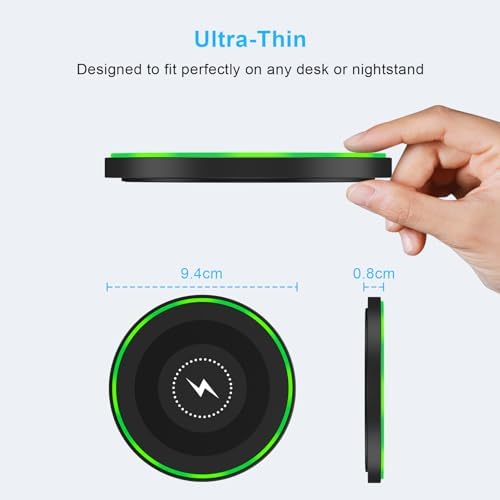 Revolutionary Wireless Charging Pad for i Phone & Samsung – Fast Qi-Compatible Charger for Models 12-16 & Galaxy S10-S24 Ultra – Sleek, Portable Design with Intelligent Charging Technology & Non-Slip Surface for Ultimate Convenience