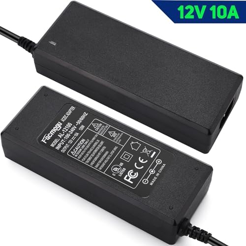 High-Efficiency 12 V 8 A AC to DC Power Adapter – 96 W Switching Supply for LED Strip Lights – 6.7 ft Power Cord – Universal Compatibility with 5.5 mm x 2.5 mm & 2.1 mm Connectors – Robust, Long-Lasting Power Solution for Home and Professional Use – Enhanced Performance & Economical Design