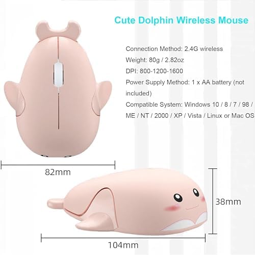 Adorable CHUYI Hamster Wireless Silent Mouse – 1200 DPI Lightweight Cordless Computer Mouse for Kids, Perfect Gift for Home, School & Travel – Fun & Functional Design in Light Blue