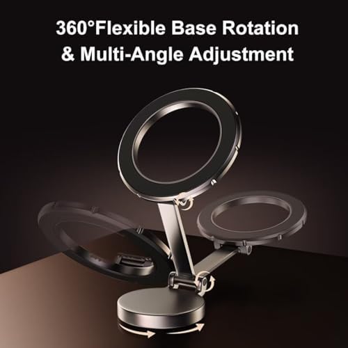 for MagSafe Car Mount, 360° Rotation Phone Holder for Car, Universal Dash Car Mount, All-Metal Magnetic Phone Mount for Car Fit for iPhone 15 14 13 12 Pro Max Plus Mini MagSafe Cases – Enhanced Compatibility and Speed