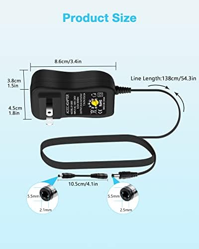 Universal 36 W AC/DC Power Adapter with 14 Interchangeable Tips – Adjustable 3-12 V Output for Optimal Device Compatibility – Efficient Power Supply Converter for Electronics, Routers, and More – Compact Design for Home and Travel Use