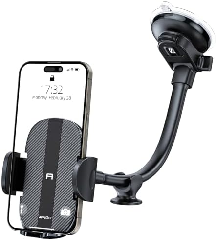 Ultimate APPS2 Car Phone Holder for Dashboard & Windshield – Long Arm Mount with Strong Suction Cup & Anti-Shake Stabilizer for All Smartphones – Enhanced Stability for Navigation & Hands-Free Calls Ultimate APPS2 Car Phone Holder for Dashboard & Windshield – Long Arm Mount with Strong Suction Cup & Anti-Shake Stabilizer for All Smartphones – Enhanced Stability for Navigation & Hands-Free Calls