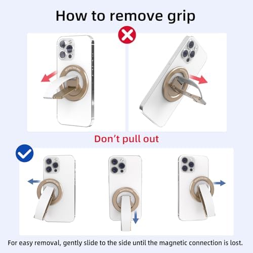 Revolutionary Dual-Function Magnetic Phone Grip & Kickstand – Ultimate 2-in-1 Holder with Adjustable Silicone Finger Strap for i Phones, Androids & More (Vibrant Orange) – Exceptional Stability, Ergonomic Comfort & Versatile Viewing Angles