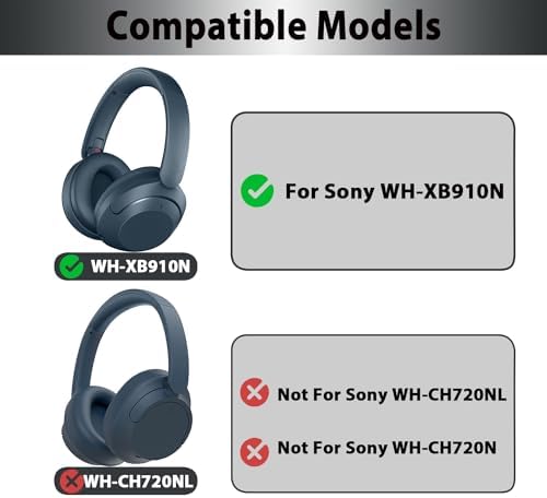 Upgrade Your Sony WH-XB910 N Headphones with Premium Memory Foam Earpads – Noise-Canceling Cushions Featuring Secure Buckle Design for Ultimate Comfort and Sound Isolation in Black – Perfect Replacement for Wired & Wireless Audio Enjoyment