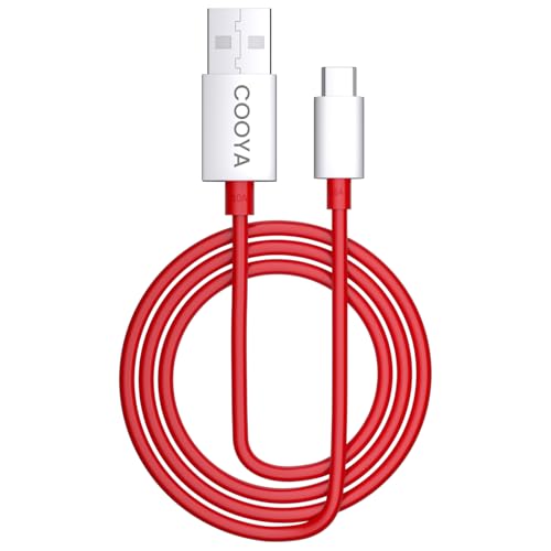 COOYA SUPERVOOC USB-C Charging Cable for One Plus 13, 12, 11, 10 Pro – 80 W Fast Charge & Data Transfer, 3.3 ft Durable USB-A to Type-C Cord – Warp/Dash Compatibility with Samsung S25, S24, Pixel 3 – Enhanced Speed and Versatile Connectivity for Ultimate Performance