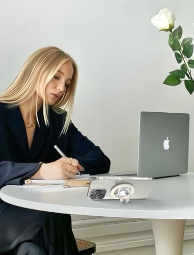 Adorable Cartoon Cat Magnetic Phone Ring Holder for i Phone 12-16 Series – Adjustable Stand & Removable Snap for Effortless Hands-Free Use – Enhanced Wireless Charging Capability & Secure Grip, Perfect for On-The-Go Fun