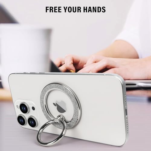 Glamorous Guppy Magnetic Phone Ring Holder – 360° Rotating Glitter Grip for i Phone 12-16 Pro Max – Stylish Mag Safe-Compatible Accessory for Enhanced One-Handed Control – Elevate Your Mobile Experience with Secure Stability and Chic Design