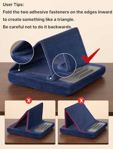 JSAUX Multi-Angle Tablet Pillow Stand – Ergonomic Holder for i Pad, Kindle & Smartphones, 4-11″ Devices in Navy Blue – Ultimate Comfort for Hands-Free Viewing on Bed, Lap or Desk, Ideal for Movies, Reading & Video Calls