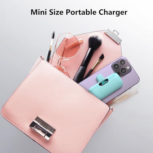 Ultra-Compact 5000 m Ah USB-C Power Bank – Fast Charging Mini Portable Charger with Built-in Connector & LCD Display – Perfect for i Phone 15, i Pad Pro, and Android Devices – Lightweight and Travel-Friendly Power Solution for On-the-Go Connectivity