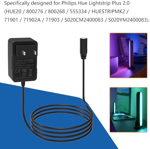 24 V AC/DC Power Supply Adapter for Philips Hue Play Light Bar – Ultimate Performance for Smart LED Lighting with Reliable Compatibility and Enhanced Ambience