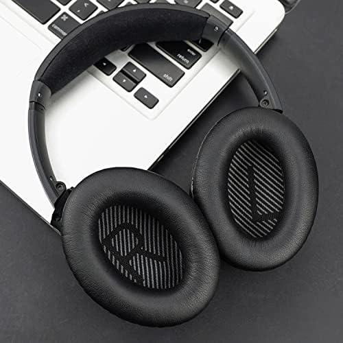 Ultimate Comfort Earpads for Bose QC35 & QC35 II – Luxurious Leather Design with Superior Noise Isolation Foam and Enhanced Thickness for Optimal Listening – Stylish Grey Replacement Cushions to Revitalize Your Headphones