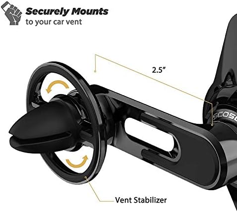 SCOSCHE Magic Mount Charge3 10 W Qi-Certified Vent Wireless Charger – Magnetic Phone Holder for Effortless Charging and Navigation in Your Car