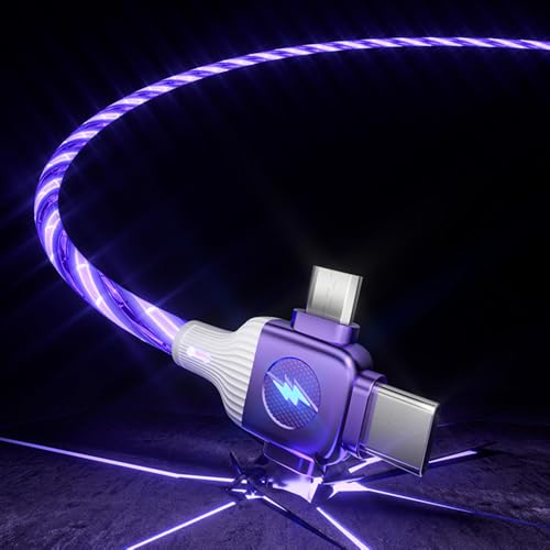 AYI 6-in-1 Universal Multi-Port Charger: Fast PD Charging Cable with USB A/Type C, Lighted Current Indicator, and Enhanced Device Compatibility for Smartphones, Laptops, and Tablets – Compact, Durable, and Travel-Friendly Solution