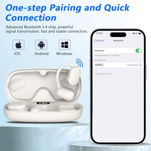 Enhance Your Sound Experience with BANIGIPA Bluetooth 5.4 Open Ear True Wireless Earbuds – Ultra-Lightweight Headphones Featuring Detachable Noise-Canceling Boom Mic for Crystal-Clear Communication and Immersive Listening. Designed for Fitness Enthusiasts and Professionals, These Advanced Earbuds Offer Lightning-Fast Connectivity with Bluetooth 5.4, Ensuring Seamless Multipoint Pairing Across All Your Devices. The Innovative Open Ear Design Balances Superior Audio Fidelity with Essential Situational Awareness, Making Them Ideal for Gym Sessions and Busy Environments. Engineered for Comfort During Extended Wear, These Robust Earbuds Provide Exceptional Sound Quality, Perfect for Any Activity. Transform Your Daily Routine with BANIGIPA Open Ear Headphones, Where Cutting-Edge Technology Meets Versatile Functionality for an Unmatched Auditory Adventure.