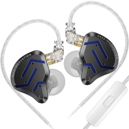 KZ ZSN PRO 2 Hi Fi IEM Earbuds – Dynamic Driver & Balanced Armature Hybrid Technology for Heavy Bass Enthusiasts, Stylish Glare Blue Design, Ergonomic Comfort for All-Day Wear, Seamless Device Compatibility for Ultimate Versatility