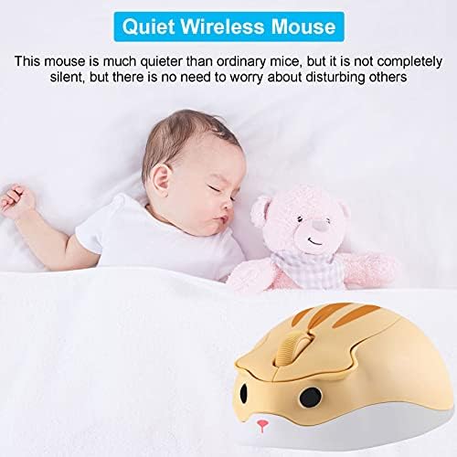 Adorable CHUYI Hamster Wireless Silent Mouse – 1200 DPI Lightweight Cordless Computer Mouse for Kids, Perfect Gift for Home, School & Travel – Fun & Functional Design in Light Blue