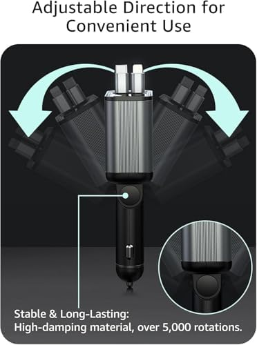 Ultimate 145 W Retractable USB C Car Charger – Fast Charging Solution with Dual Cables & Extra USB Ports for Seamless Compatibility with i Phone 16/15, Samsung S25/24/23/22, Pixel 9/8/7 – Stylish, Compact Design for On-the-Go Power Management