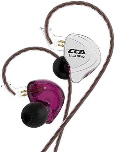 CCA C10 Hybrid Driver In-Ear Monitors – 4 BA + 1 DD Audiophile Headphones with Detachable Cable and Alloy Faceplate for Exceptional Sound Quality – Matte Black Wired Earbuds for Musicians and Stage Performers – Ergonomic Design for Comfort and Long Listening Sessions