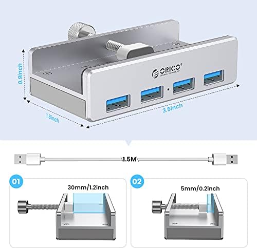 Discover the ORICO Aluminum 4-Port USB 3.0 Hub – Your Essential Desktop Connectivity Solution for Seamless Data Transfer and Enhanced Organization. Featuring a stylish clamp design, this USB splitter effortlessly attaches to your monitor or desk, optimizing your workspace without sacrificing aesthetics. With four high-speed USB 3.0 ports delivering data transfer rates up to 5 Gbps, you can connect multiple devices like external drives and keyboards with ease. The durable aluminum construction not only provides exceptional heat dissipation but also adds a touch of modern elegance to your setup. Included is a generous 4.92 FT USB data cable for increased flexibility and reach. Lightweight and compact, this hub is perfect for both home and office use, ensuring you stay connected wherever you go. Experience superior performance and reliability with the ORICO USB Hub – the perfect blend of functionality and style for tech-savvy professionals. Note: This model does not include a power adapter, making it an ultra-portable accessory for your digital life.