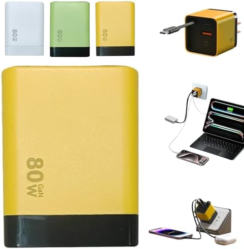 Revolutionize Your Charging Experience with the 3 in 1 GAN Charger – 80 W High-Speed Power Module Featuring Retractable Wall Plug, Type-C Cable & Dual USB Ports for Effortless Multi-Device Connectivity – Ideal for Home, Office, and On-the-Go Efficiency