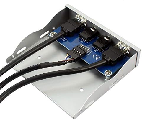 Enhance Your Desktop with the JMT USB 3.0 Front Panel Bracket: Dual High-Speed Ports, HD Audio Connectors, and Sleek Silver Design for Effortless Connectivity and Performance