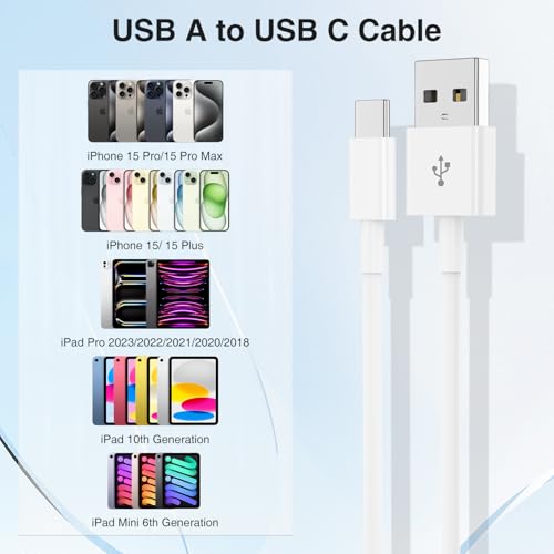 High-Speed 10 ft i Phone 15/16 Charger with 20 W USB-C Power Adapter – Premium Type C Cable for Fast Charging, Enhanced Durability, and Broad Compatibility with i Pad Air & Mini, Ideal for Home & Office Use