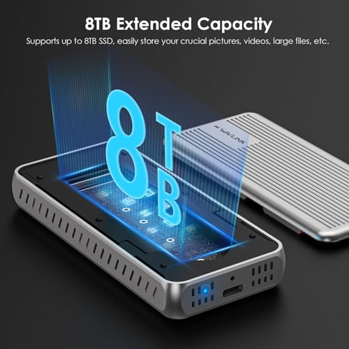WAVLINK High-Performance Aluminum NVMe M.2 SSD Enclosure – Ultra-Fast 10 Gbps USB Type-C Adapter for 2230/2242/2260/2280 SSDs, Supports Up to 2 TB, UASP Enabled for Enhanced Data Transfer Efficiency and Versatile Device Compatibility with OTG Converter Included