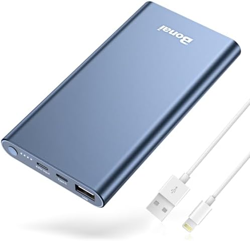 BONAI 12,000 m Ah Fast Charging Power Bank – USB-C Dual Ports, Slim Mint Portable Charger for i Phone 15/14/13/12 & Galaxy Devices – Lightweight, High-Speed Charging for On-the-Go Lifestyle