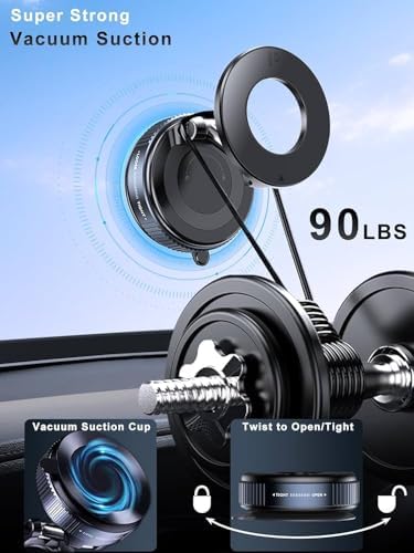 Transform Your Mobile Experience with the Premium Maglock 360° Suction Phone Holder – Ultra-Stable Magnetic Mount for i Phone 16 Pro Max & Android Devices – Ideal for Hands-Free Use in Cars, Gyms, Mirrors, and Showers – Unrivaled Flexibility and Security for Today’s Active Lifestyles