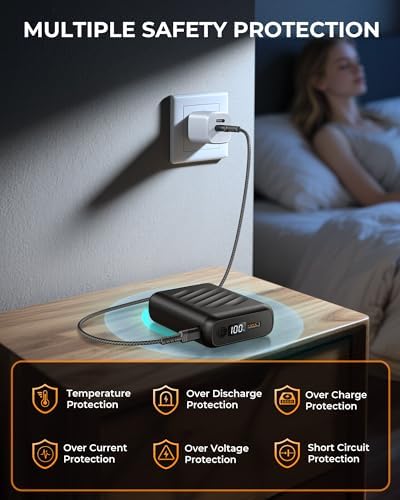 High-Capacity 20000 m Ah 7.4 V Heated Vest Battery Pack with LED Display and Dual DC Adapter Compatibility for ORORO & Venustas – Ultimate Power Solution for Heated Clothing, Ideal for Travel and Outdoor Use, Safe and Reliable Performance