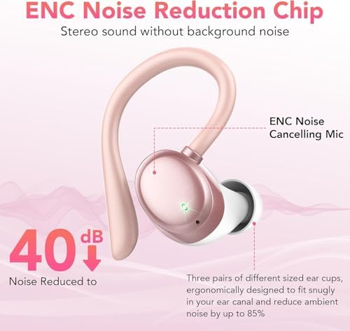 Tiksounds Bluetooth 5.3 Sport Earbuds – Ultimate 72-Hour Playtime with Powerful Deep Bass, Ergonomic Earhook Design & Advanced Four-Microphone Noise Cancellation, IP7 Waterproof for All-Weather Performance, LED Battery Display – Ideal for Fitness Enthusiasts and Everyday Use