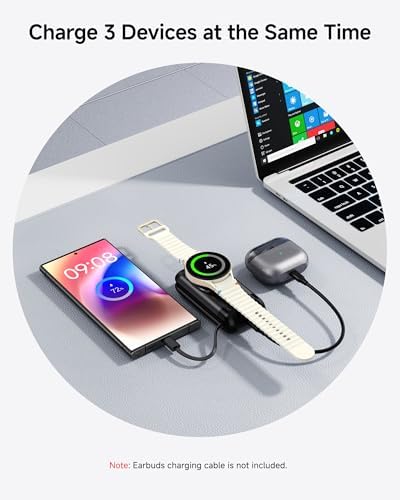 Ultimate Portable Charger for Samsung Galaxy Watch 7/Ultra/6/5/4/3 & Galaxy S25/S24/S23/Z Fold 7/Flip 7 – 6000 m Ah High-Capacity Power Bank with Fast Charging Technology for On-the-Go Convenience – Versatile Smartwatch & Phone Charging Solution