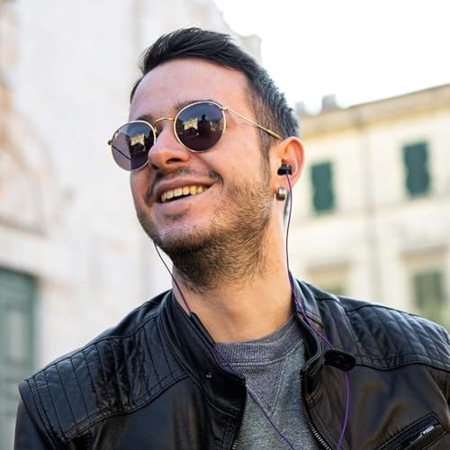 LUDOS Clamor Wired Earbuds – Premium Noise-Isolating In-Ear Headphones with Memory Foam Tips, Built-in Microphone, 5-Year Warranty – Perfect for i Phone and Samsung Users, Ideal for Students and Small Ears in Stylish Pink – Ultimate Sound Quality and Comfort for Everyday Use