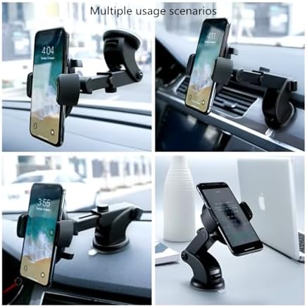 Enhanced Windshield Car Phone Holder with 360-Degree Rotation | Universal Mount for Samsung & i Phone 16 | Hands-Free Navigation & Safe Driving Accessory | Durable Suction Design for All Phone Sizes | Effortless Installation & Secure Grip