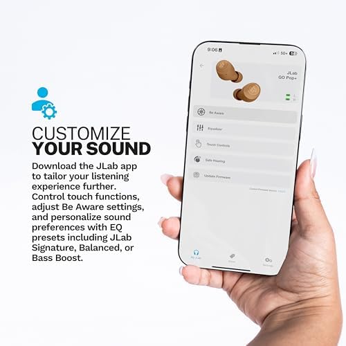 JLab Go Air Tones+ True Wireless Earbuds – Ultimate Bluetooth Audio Experience with 32+ Hours Playtime, Effortless Auto Pairing, Customizable EQ3 Sound Profiles, and Touch Control Functionality in Chic Earthtone Design – Ideal for Active Lifestyles and All-Day Wear Comfort