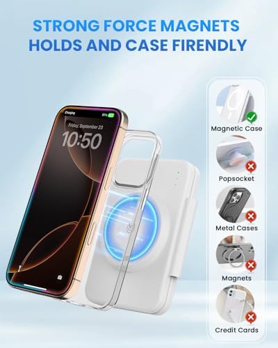 Magnetic Wireless Charging Station for i Phone 15/14/13/12 Pro Max & Apple Devices – Joy Geek 3-in-1 Fast Charger Pad for i Phone, Apple Watch Ultra 9-2, and Air Pods – Compact Design with Enhanced Compatibility and Secure Magnetic Alignment