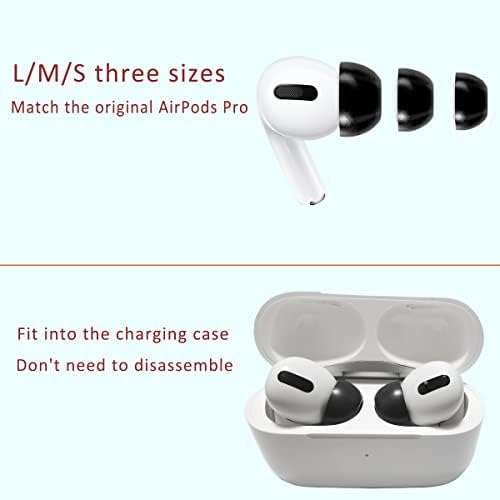 Ultimate Comfort Memory Foam Ear Tips for Air Pods Pro & Pro 2 – 4 Sizes (L/M/S/XS) with Handy Storage Case – Superior Noise Isolation Replacement Earbud Accessories in Elegant Black for Enhanced Listening Experience
