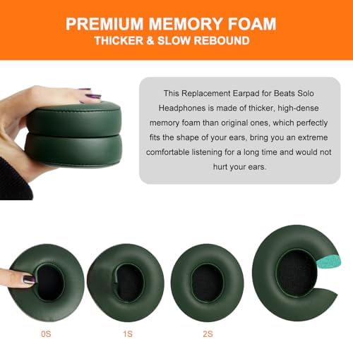 Upgrade Your Beats Solo 2 & 3 Experience with GVOEARS Premium Thicker Memory Foam Ear Pads – Exceptional Comfort & Noise Isolation, Durable 3 M Adhesive for Secure Fit, Stylish Grey Cushions for Enhanced Audio Performance and Long-Lasting Use – Perfect Headphone Accessories for Wireless & Wired Models