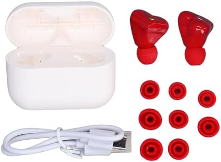Yoidesu Heart-Shaped Bluetooth Earbuds – Chic Red Design with Superior Noise Cancelling and Hi-Fi Stereo Sound, Ideal Gift for Music Lovers and Trendsetters, Portable Charging Case for Effortless Audio Enjoyment on the Go