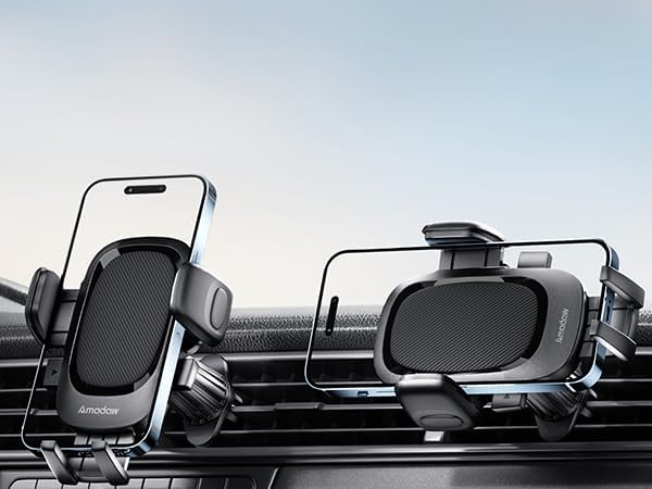 2025 Premium Car Vent Phone Holder Mount for Large Devices – Engineered for i Phone 16 & 15 Pro Max Compatibility, Featuring Ultra-Strong Hook Design and 1.62-Inch Wide Clamp for Secure Fit – Sleek Silicone Black Finish for Modern Vehicles – Effortless Installation with No Vent Damage – Perfect for Road Trips and Daily Commutes